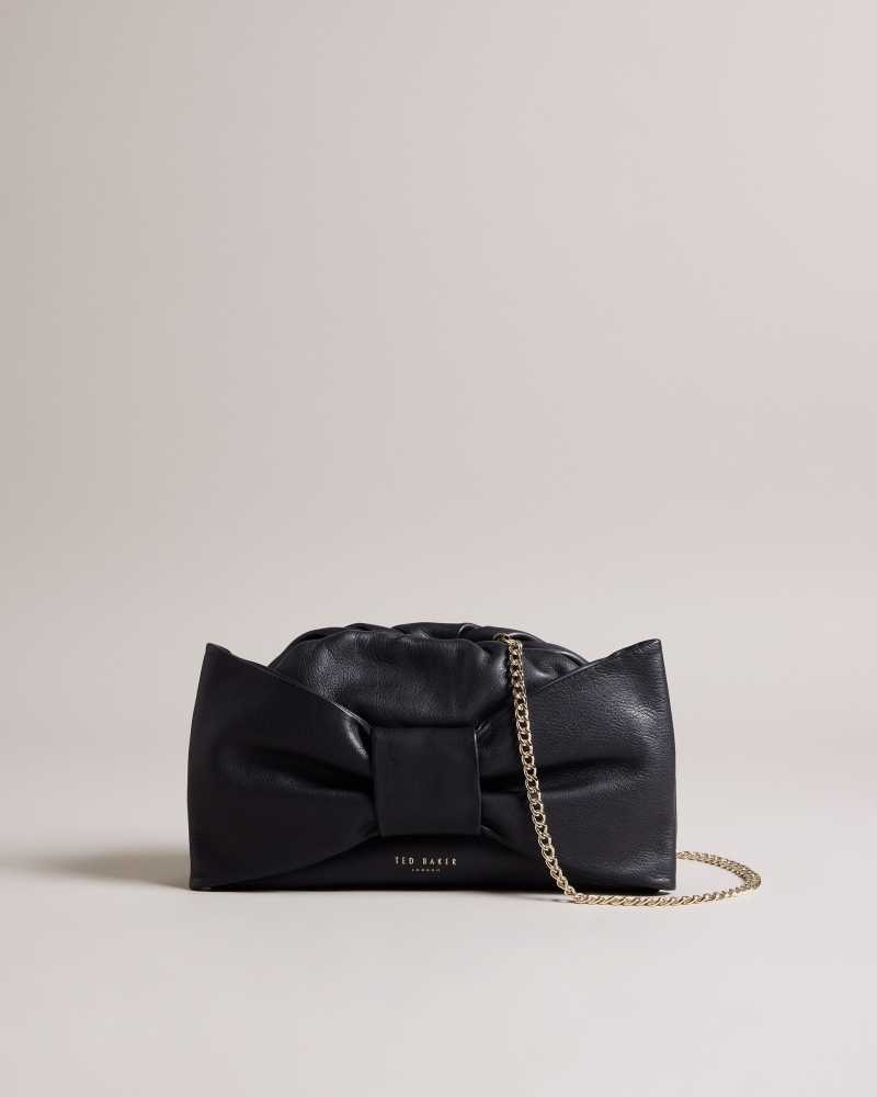 Black Ted Baker Niasa Bow Detail Clutch | US0001278