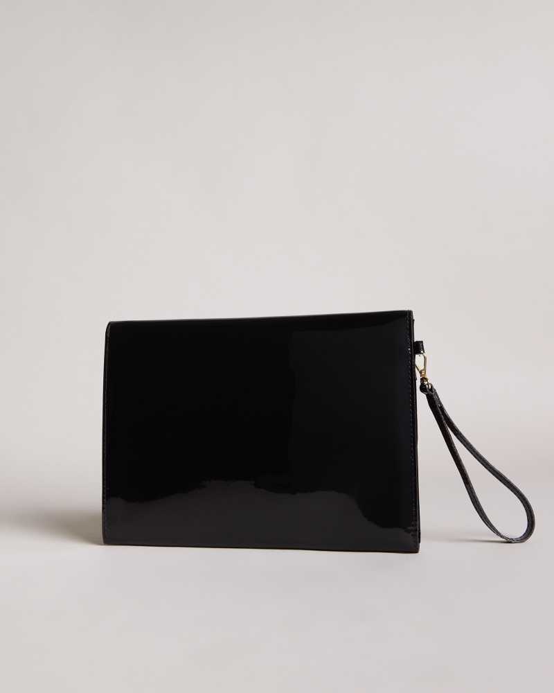 Black Ted Baker Nikkey Knot Bow Envelope Pouch | US0001273