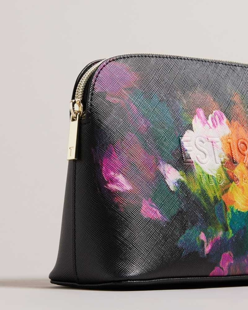 Black Ted Baker Perycon Art Print Makeup Bag | US0001392