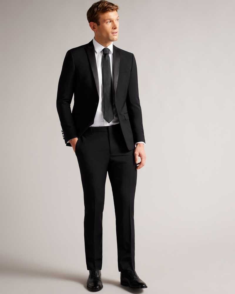 Black Ted Baker Pinejs Slim Fit Tuxedo Suit Jacket | US0000738