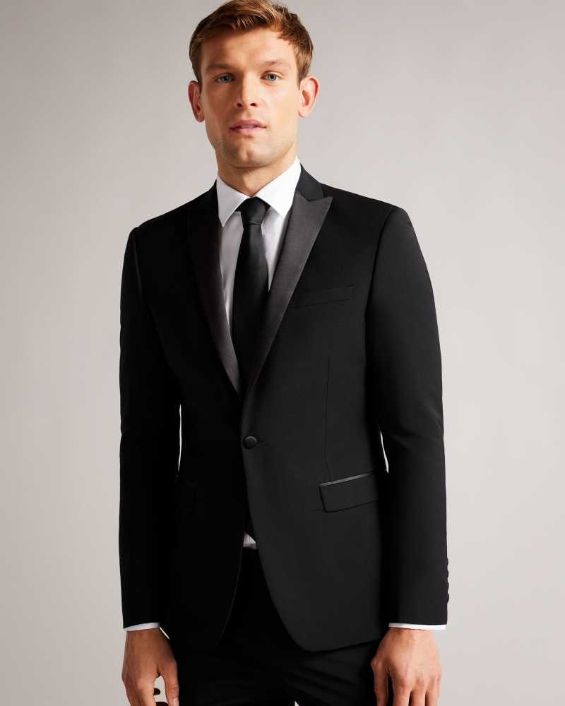 Black Ted Baker Pinejs Slim Fit Tuxedo Suit Jacket | US0000738