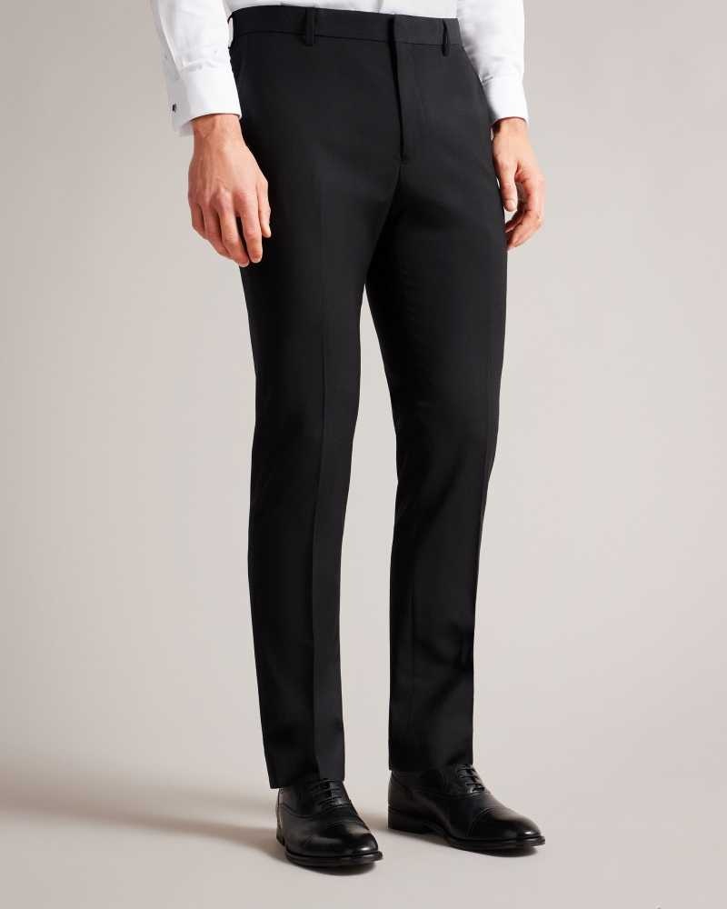 Black Ted Baker Pinets Slim Fit Tuxedo Suit Trousers | US0000761