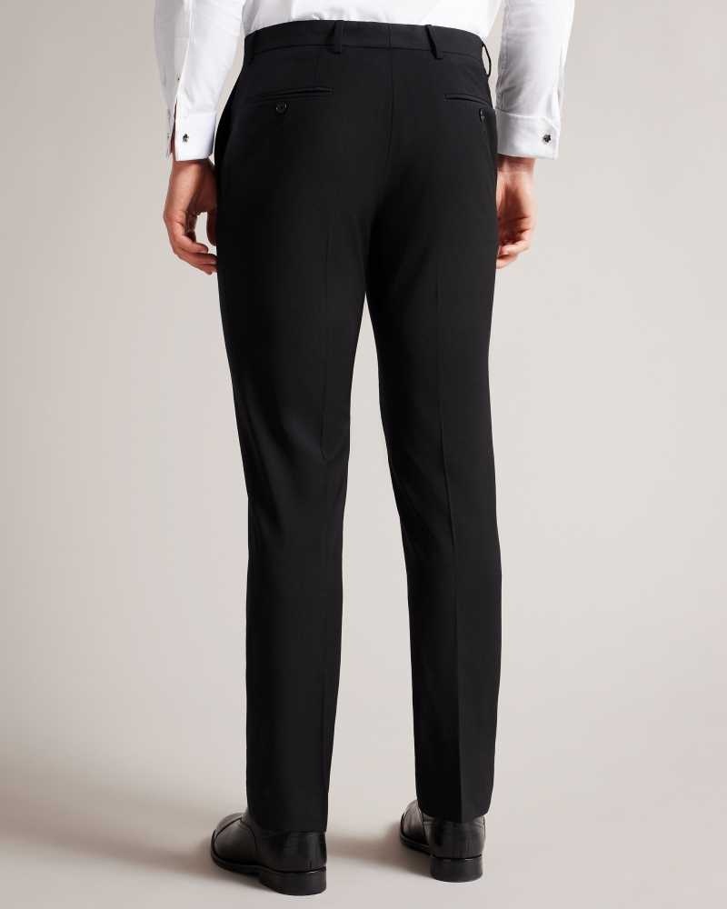 Black Ted Baker Pinets Slim Fit Tuxedo Suit Trousers | US0000761