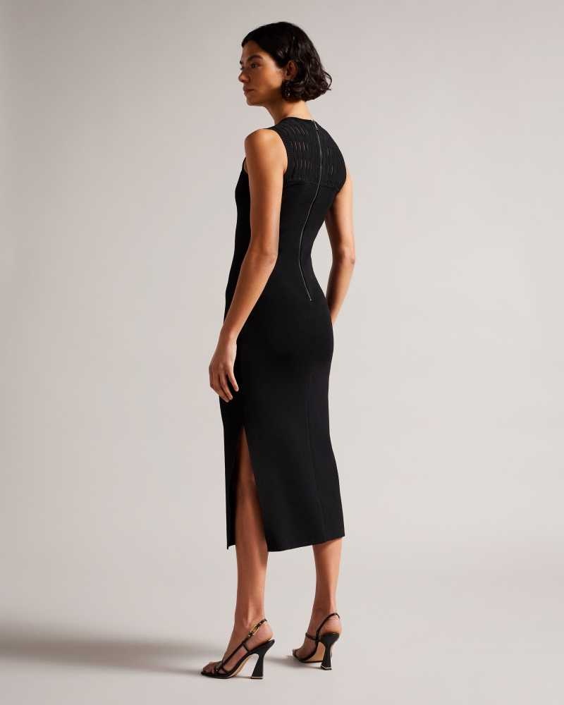 Black Ted Baker Polyan Stitch Detailed Bodycon Dresses | US0000006