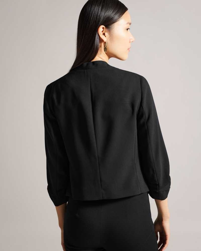 Black Ted Baker Popy Cropped Jacket Jackets | US0000267