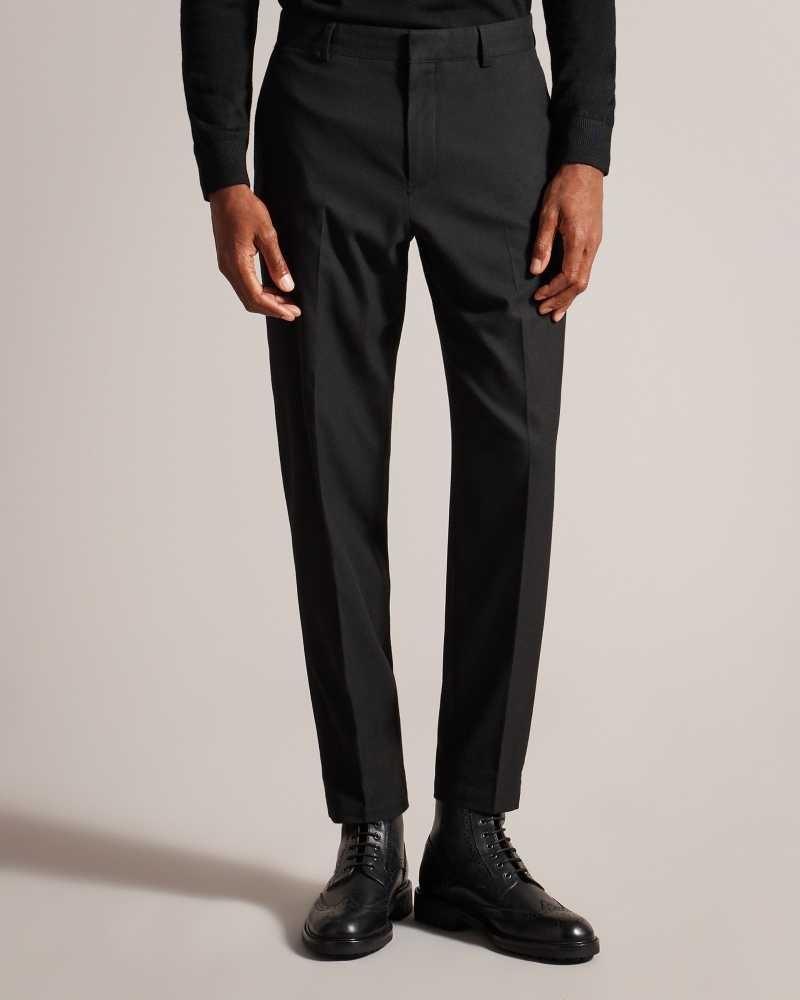 Black Ted Baker Quantem Flannel Trousers | US0001164