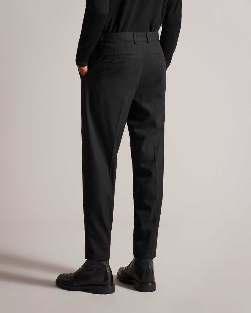 Black Ted Baker Quantem Flannel Trousers | US0001164