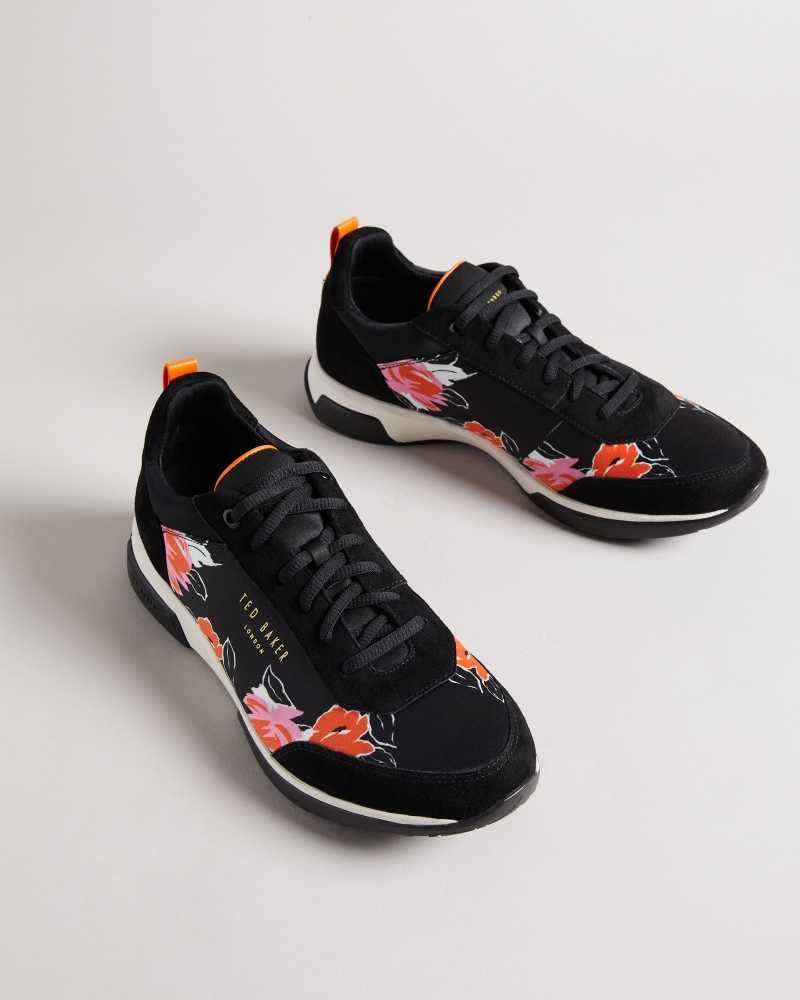 Black Ted Baker Raffina Bolt On Running Sneakers | US0002192