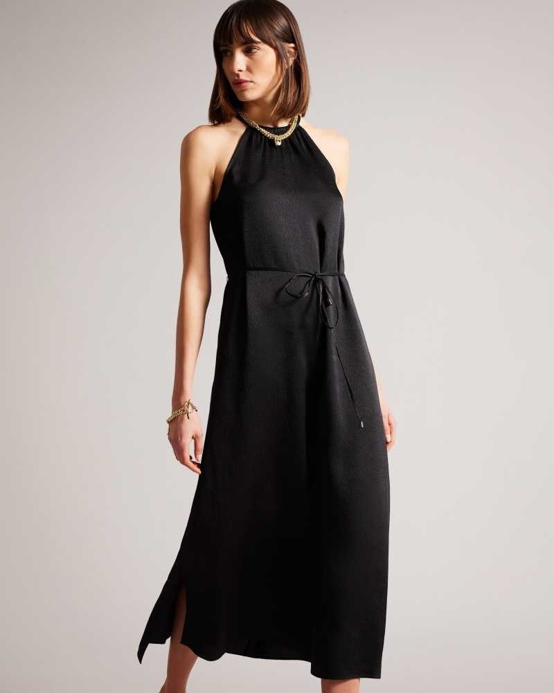 Black Ted Baker Roxieyy Halterneck Midaxi Dresses | US0000124