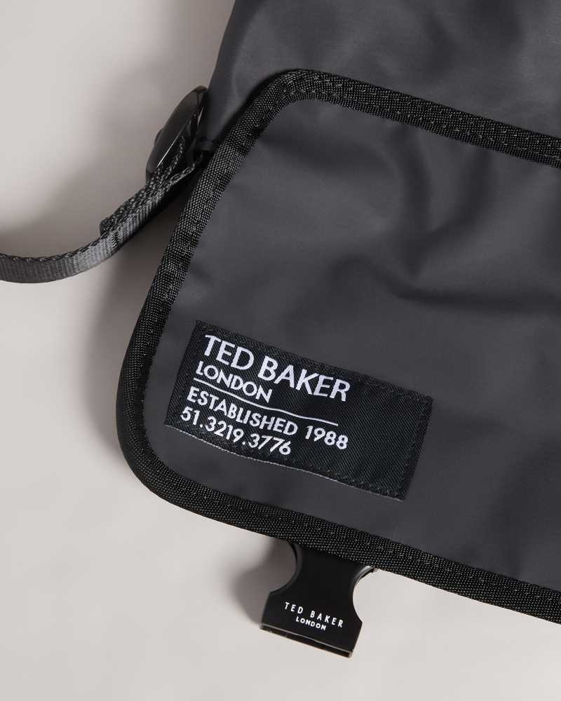 Black Ted Baker Running Rubberised Crossbody Bag | US0001335