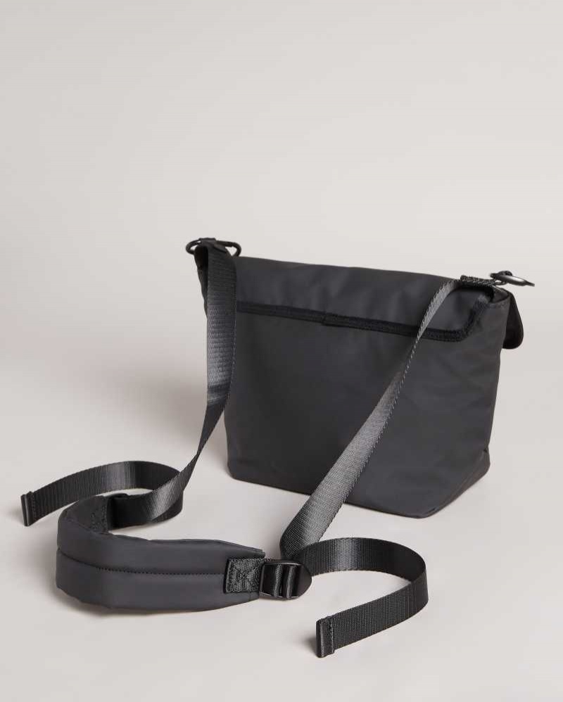 Black Ted Baker Running Rubberised Crossbody Bag | US0001335