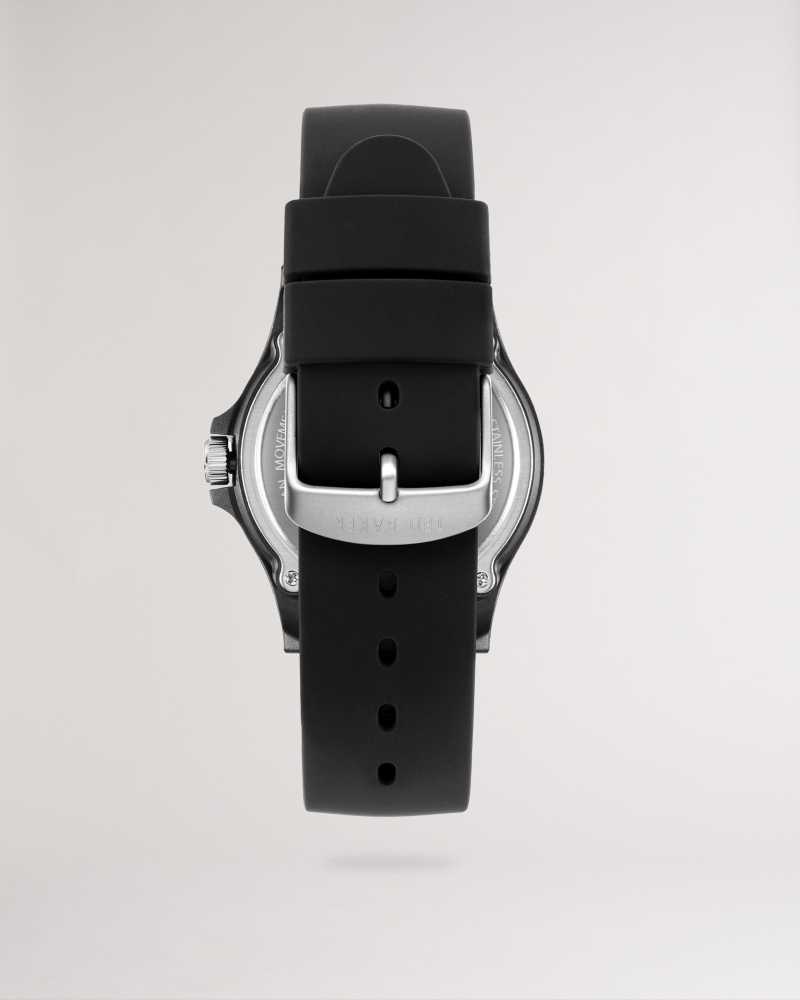 Black Ted Baker Sequi Black Silicone Strap Watch | US0001964