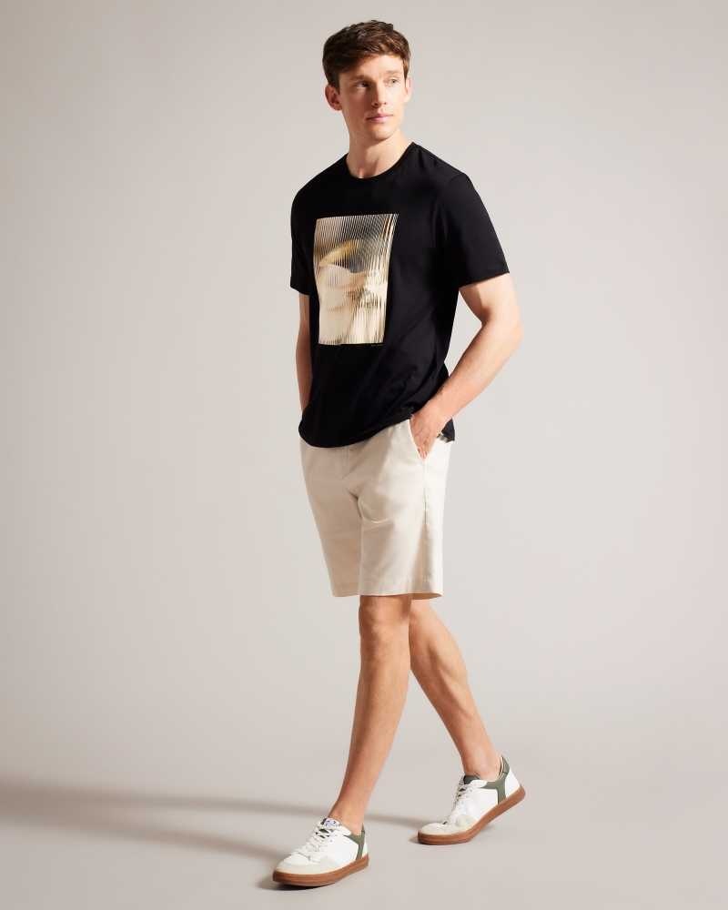 Black Ted Baker Species Short Sleeve Abstract Graphic T-Shirt | US0000867