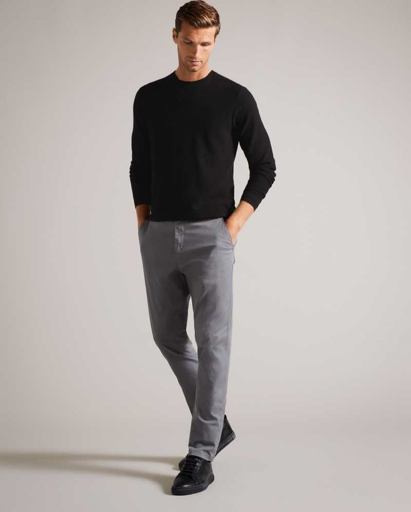 Black Ted Baker Staylay Textured crew neck jumper | US0000385