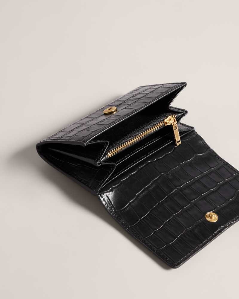 Black Ted Baker Sten Leather Imitation Croc Purse Purses | US0001460