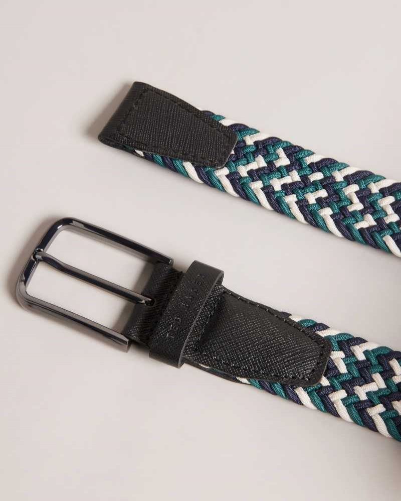 Black Ted Baker Strech Woven Elastic Belt | US0001657