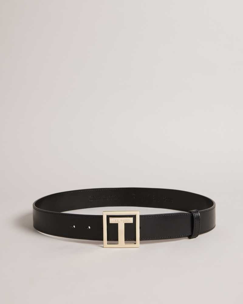 Black Ted Baker Teelyy T Buckle Belt | US0001618