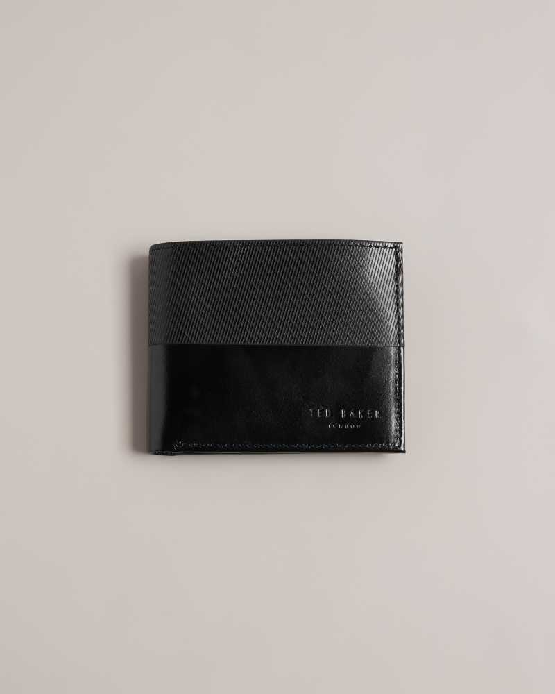 Black Ted Baker Tenary Laser Etched Stripe Bifold Wallet Wallets | US0001543