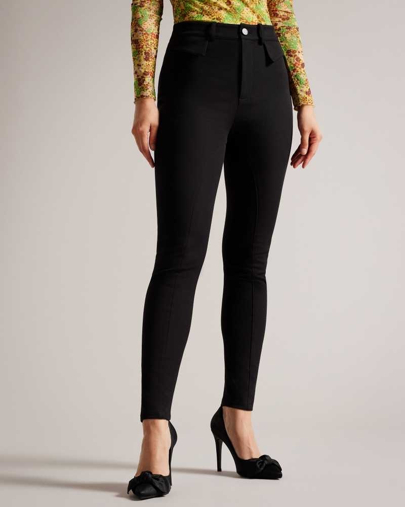 Black Ted Baker Tesia Panelled Trousers | US0001140