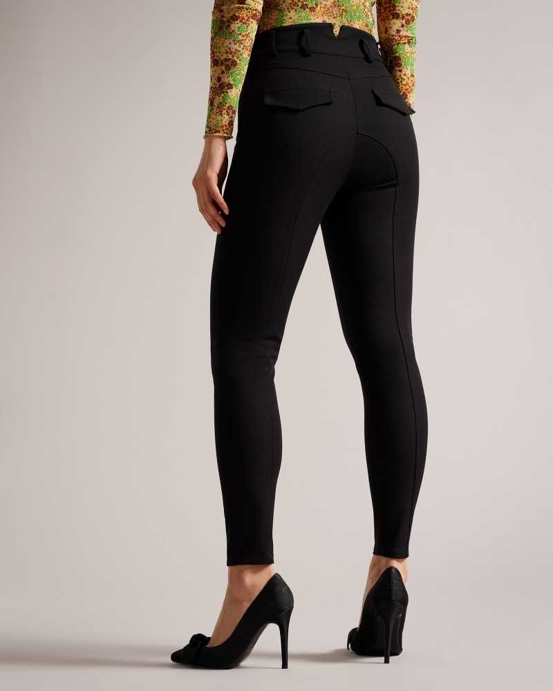 Black Ted Baker Tesia Panelled Trousers | US0001140