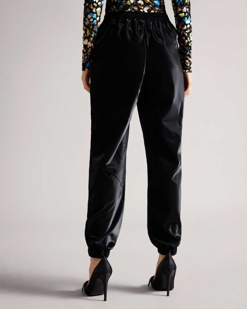 Black Ted Baker Thorina Satin Relaxed Jogger | US0001103