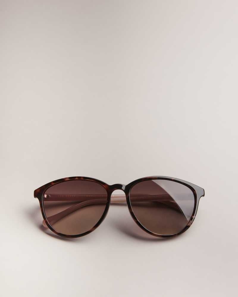 Black Ted Baker Tiernie Rounded Cat Eye Sunglasses | US0001980