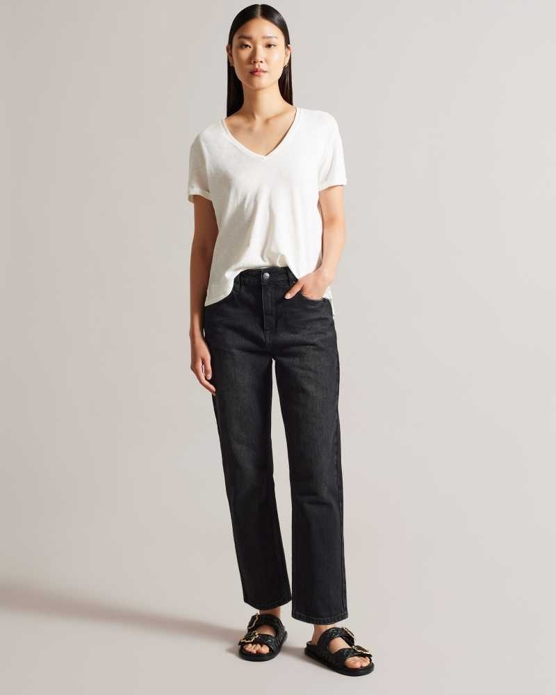 Black Ted Baker Tisola Straight Leg Jeans | US0000302