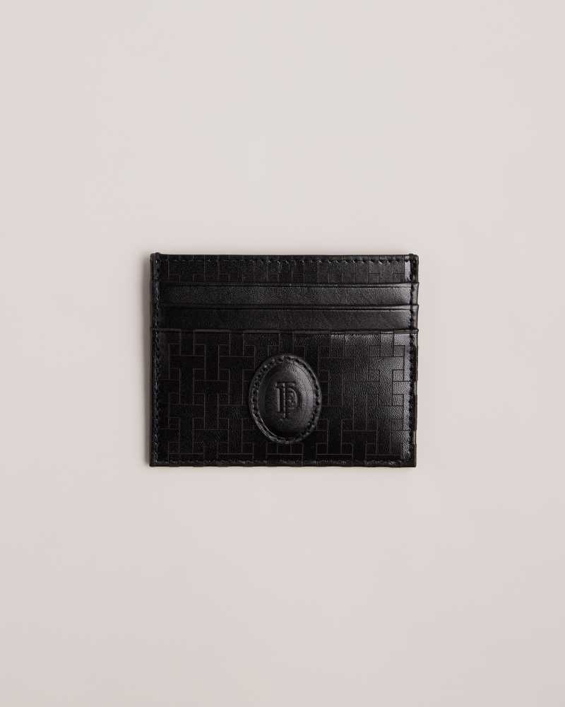 Black Ted Baker Tobies T Monogram Card Holder Cardholders | US0001420