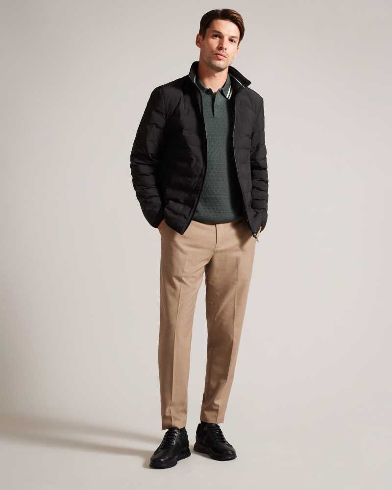 Black Ted Baker Tucson Slim Quilt Puffer Jacket Jackets | US0000238