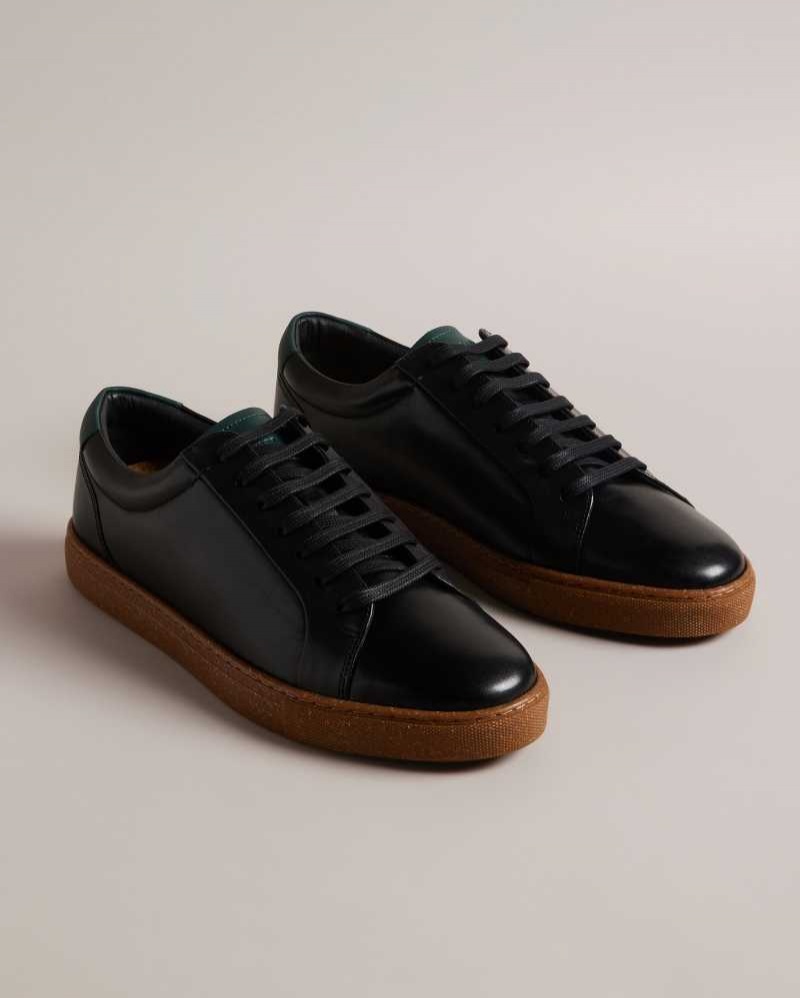 Black Ted Baker Udamou Leather Sneakers | US0002194