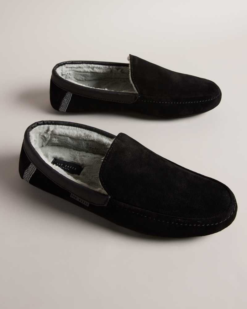 Black Ted Baker Vallant Moccasin Slippers | US0002166