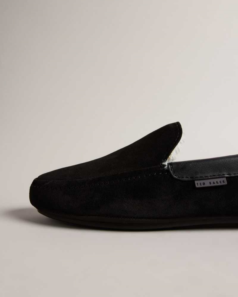 Black Ted Baker Vallant Moccasin Slippers | US0002166