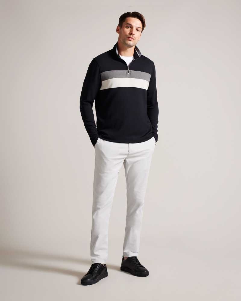 Black Ted Baker Veller Long Sleeve Half Zip Jumper | US0000350