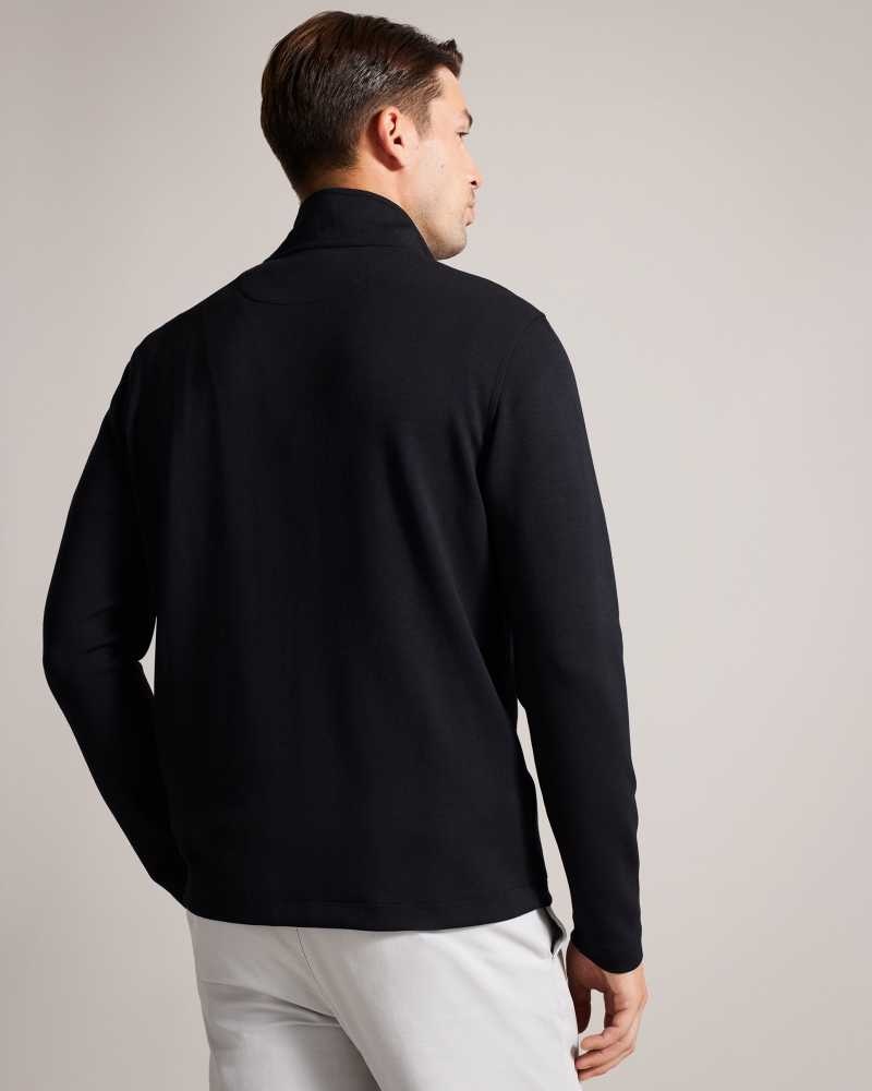 Black Ted Baker Veller Long Sleeve Half Zip Jumper | US0000350