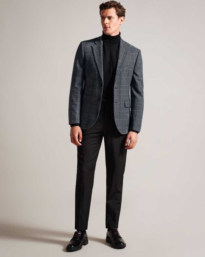 Blue Ted Baker Alfiej Slim Puppytooth Check Suit Jacket Jackets | US0000286