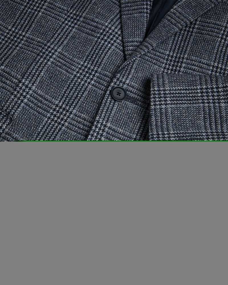 Blue Ted Baker Alfiej Slim Puppytooth Check Suit Jacket Jackets | US0000286