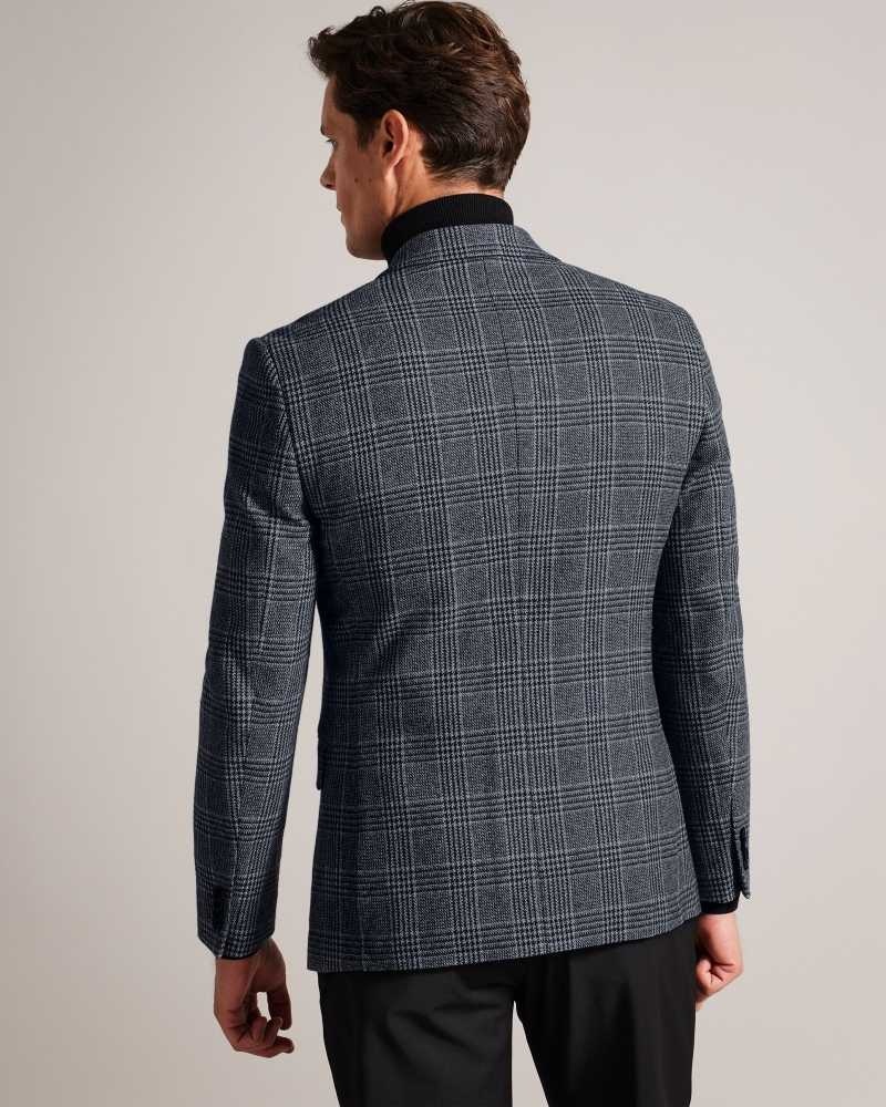 Blue Ted Baker Alfiej Slim Puppytooth Check Suit Jacket Jackets | US0000286