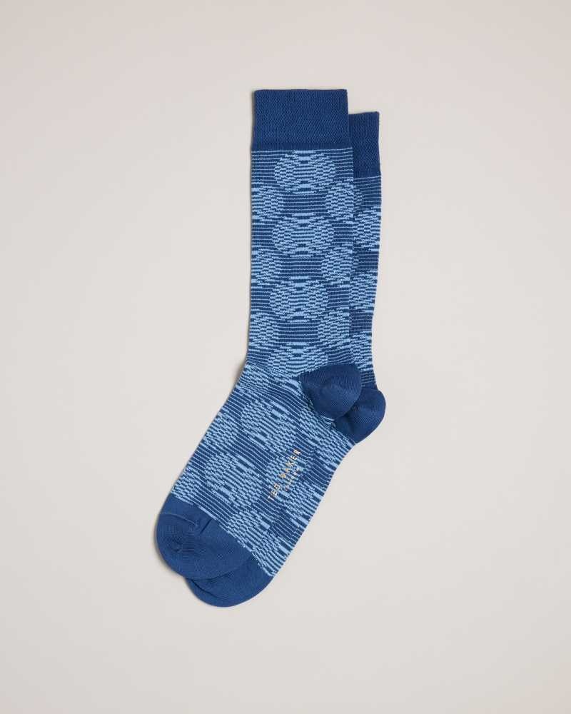 Blue Ted Baker Circsok Circular Geometric Socks | US0001932