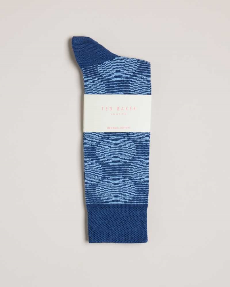 Blue Ted Baker Circsok Circular Geometric Socks | US0001932