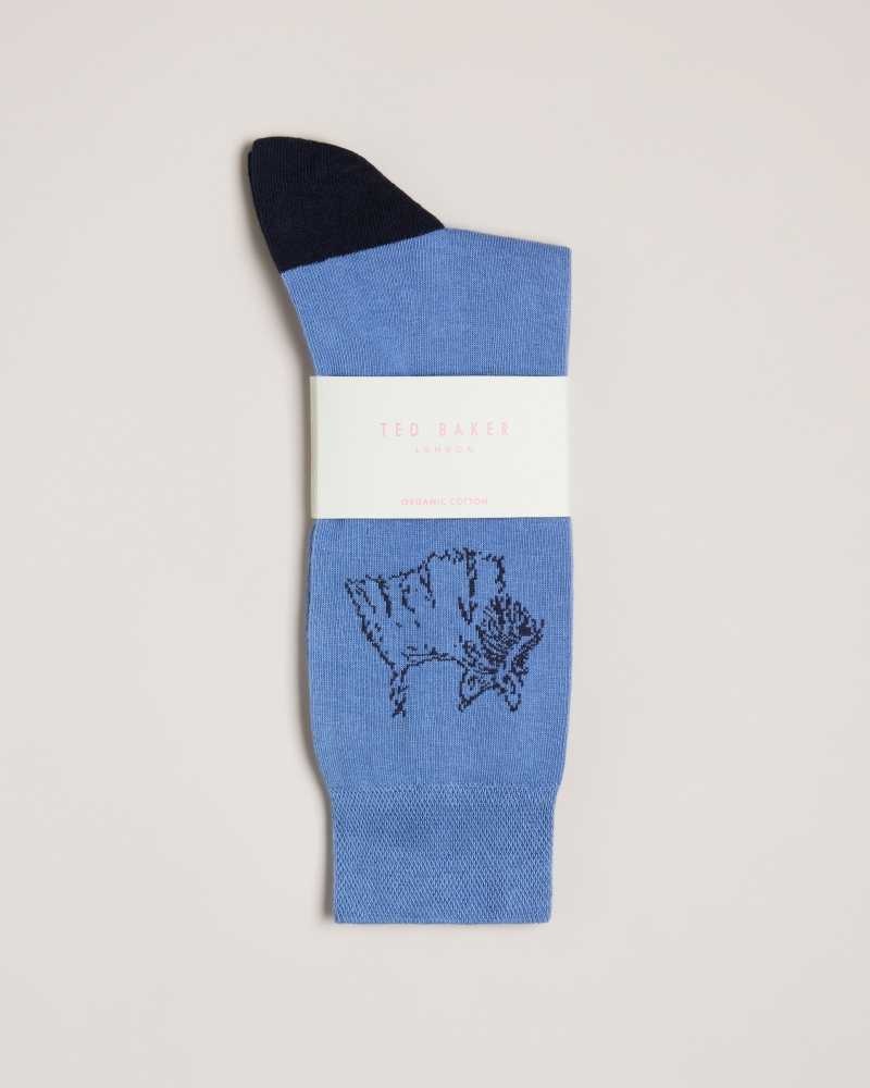 Blue Ted Baker Dogsock Scottie Dog Print Socks | US0001940