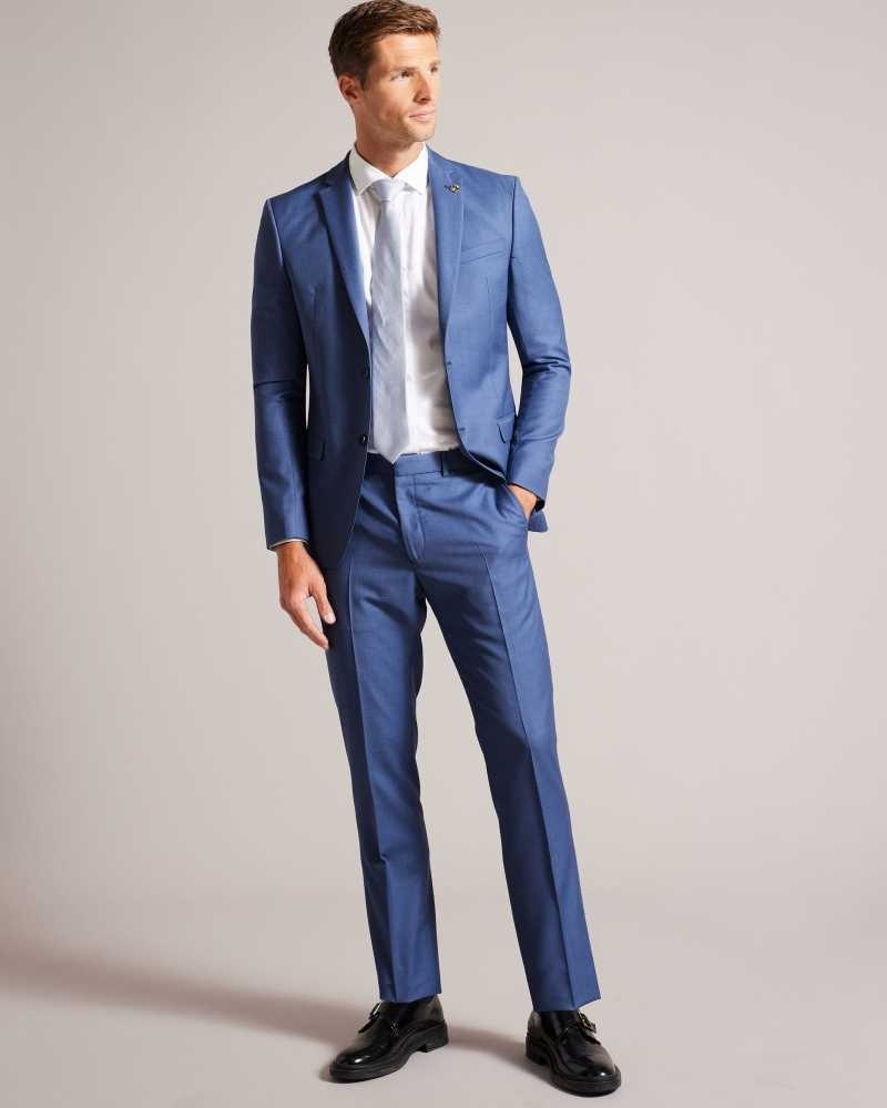 Blue Ted Baker Dorsejs Wool Suit Jacket Jackets | US0000280