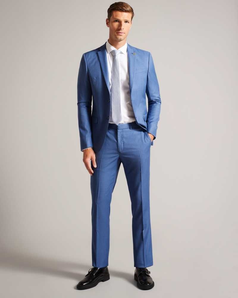 Blue Ted Baker Dorsets Wool Suit Trousers | US0000780