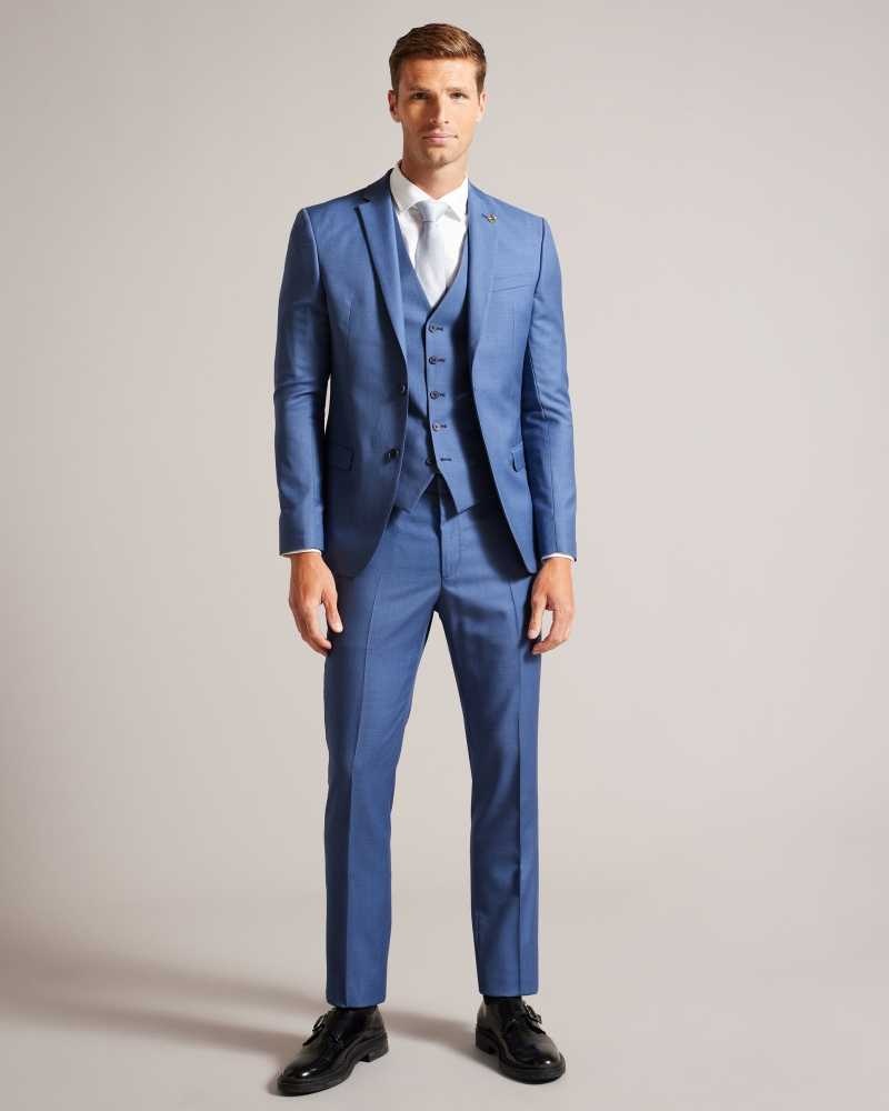 Blue Ted Baker Dorsews Wool Waistcoat | US0000742