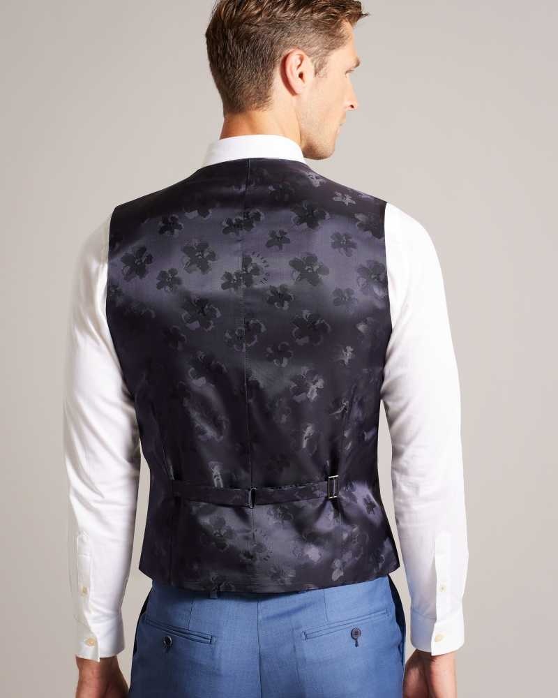 Blue Ted Baker Dorsews Wool Waistcoat | US0000742