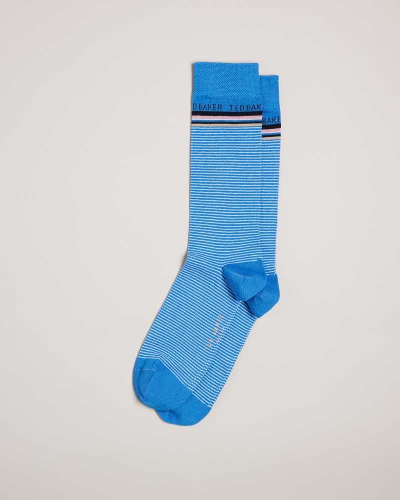 Blue Ted Baker Finestr Fine Striped Socks | US0001942