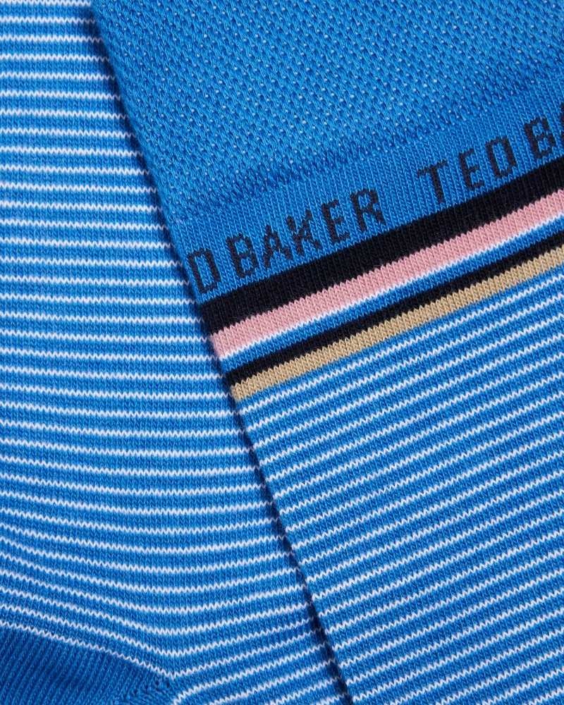 Blue Ted Baker Finestr Fine Striped Socks | US0001942