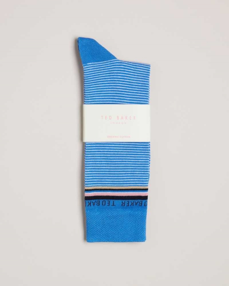 Blue Ted Baker Finestr Fine Striped Socks | US0001942