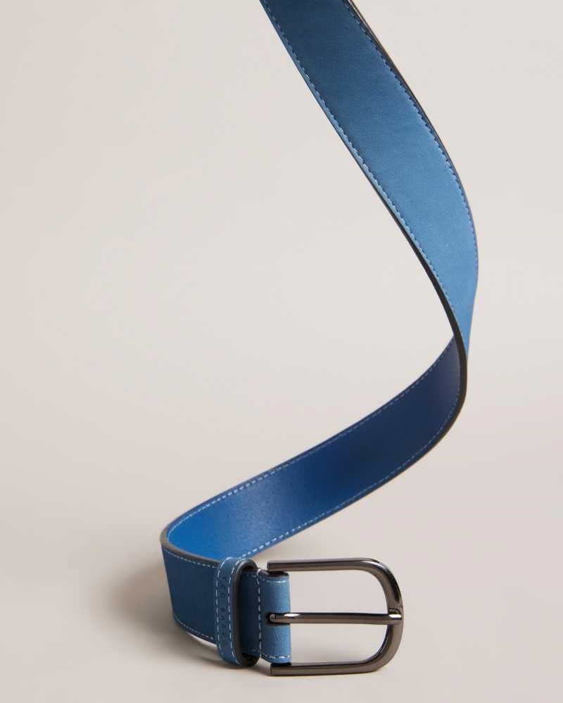 Blue Ted Baker Grisham Leather Belt | US0001606