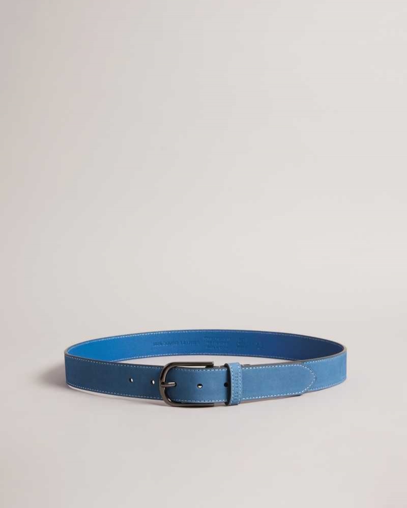 Blue Ted Baker Grisham Leather Belt | US0001606