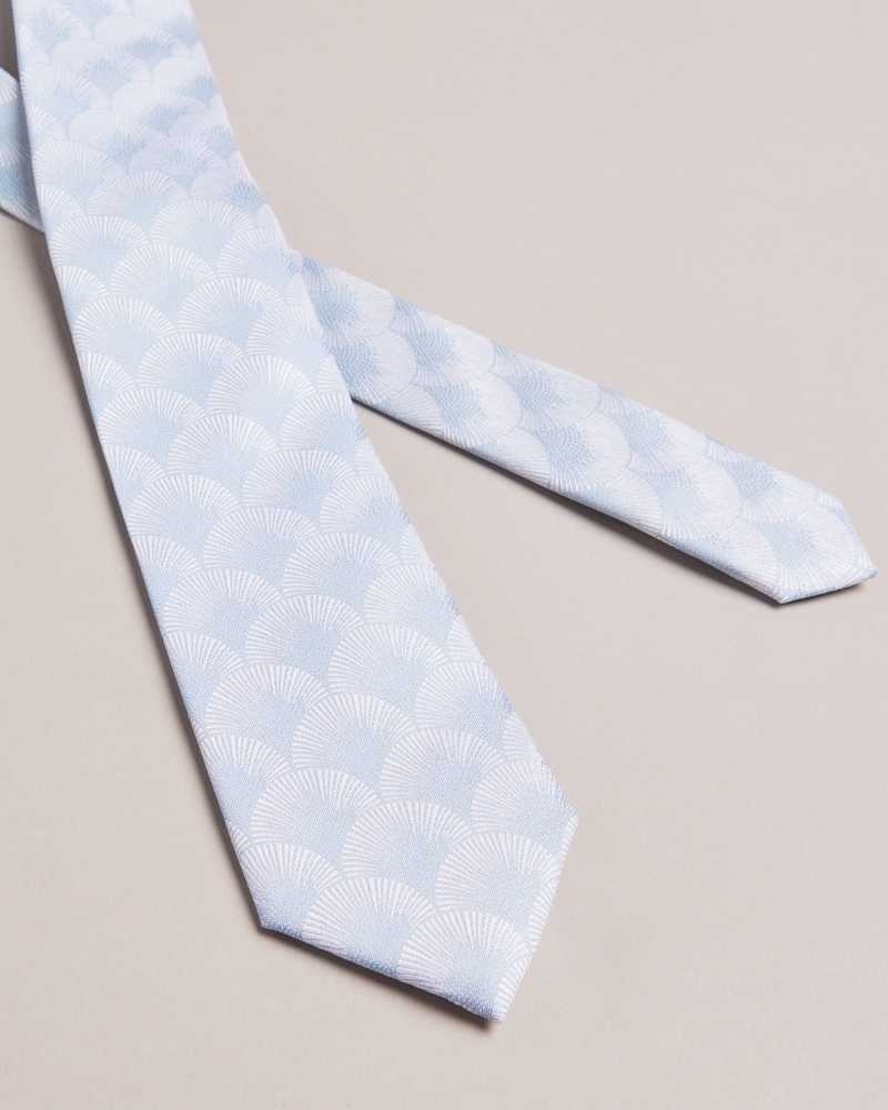 Blue Ted Baker Herro Fan Jacquard Tie | US0002006